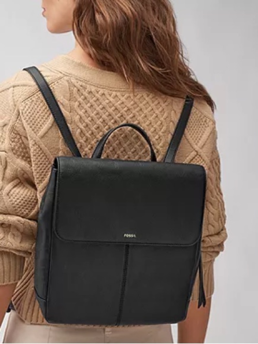 Fossil Women’s‎ Black & Brown Leather Backpack